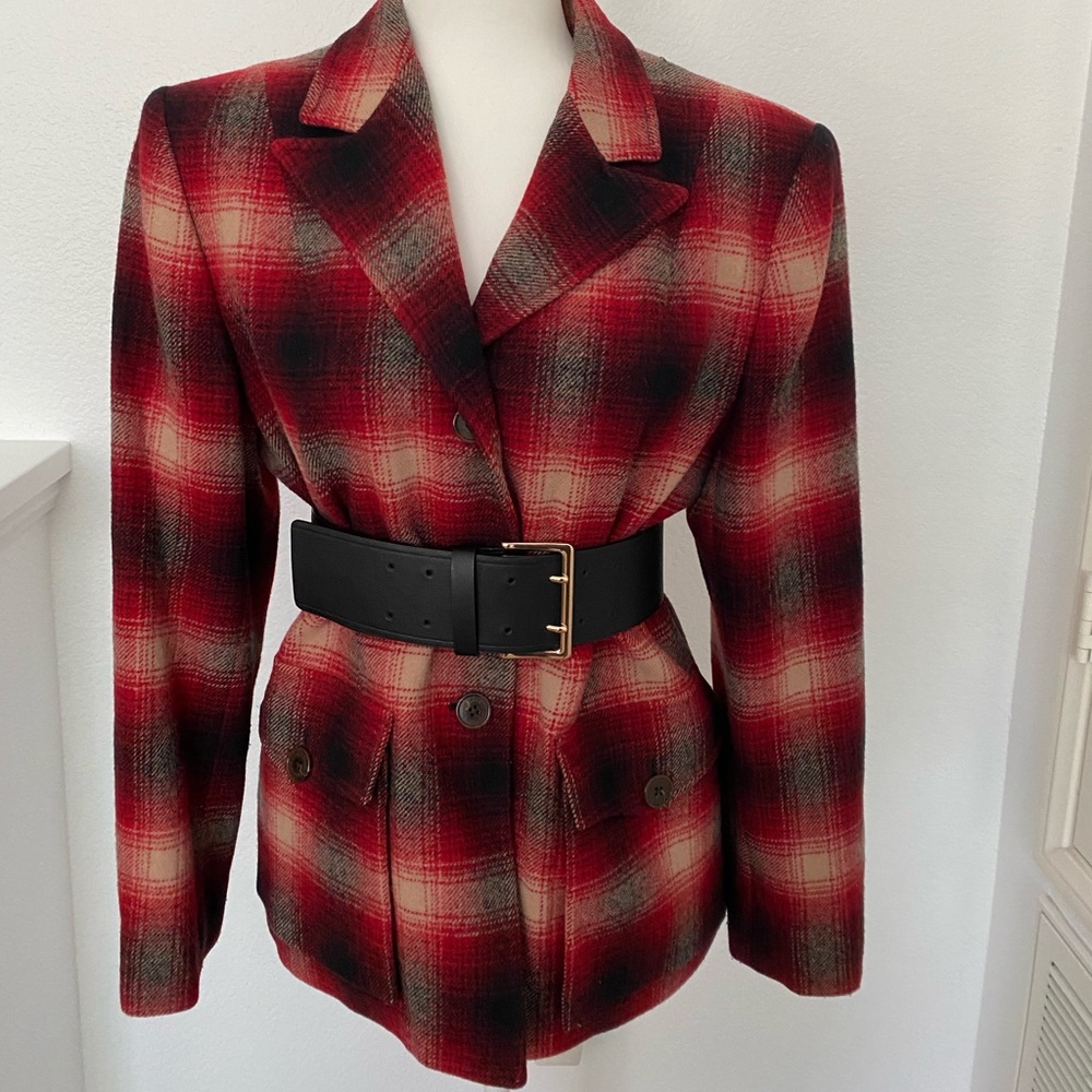 VINTAGE RALPH LAUREN RED BLAZER WOOL BUTTON